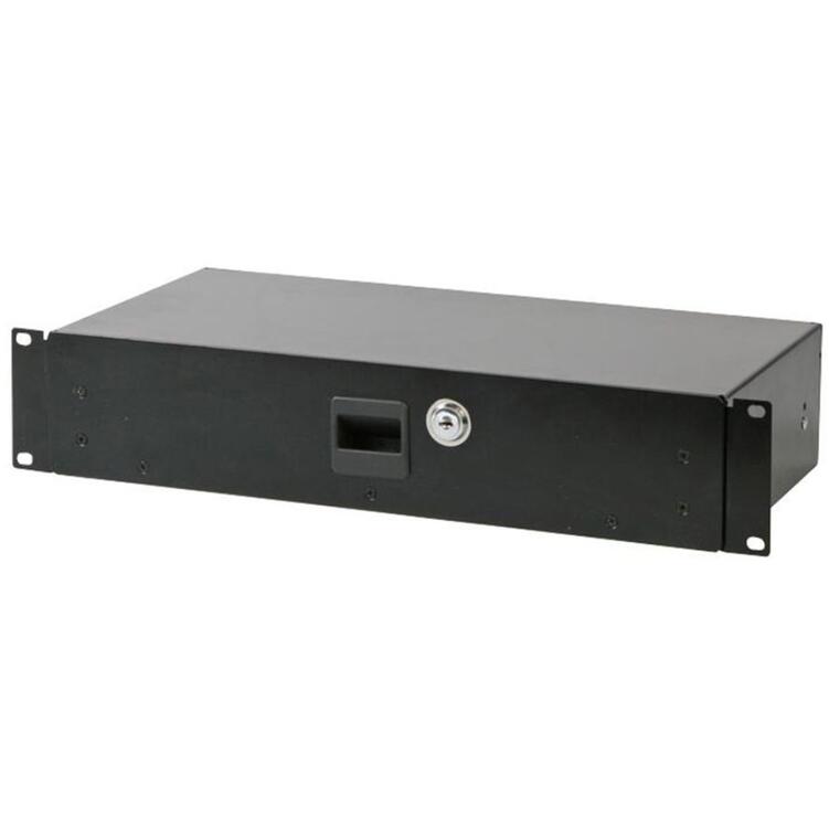 StageCore 19" 2U Rack Drawer with Lock (255mm deep) BLACK - (99039)