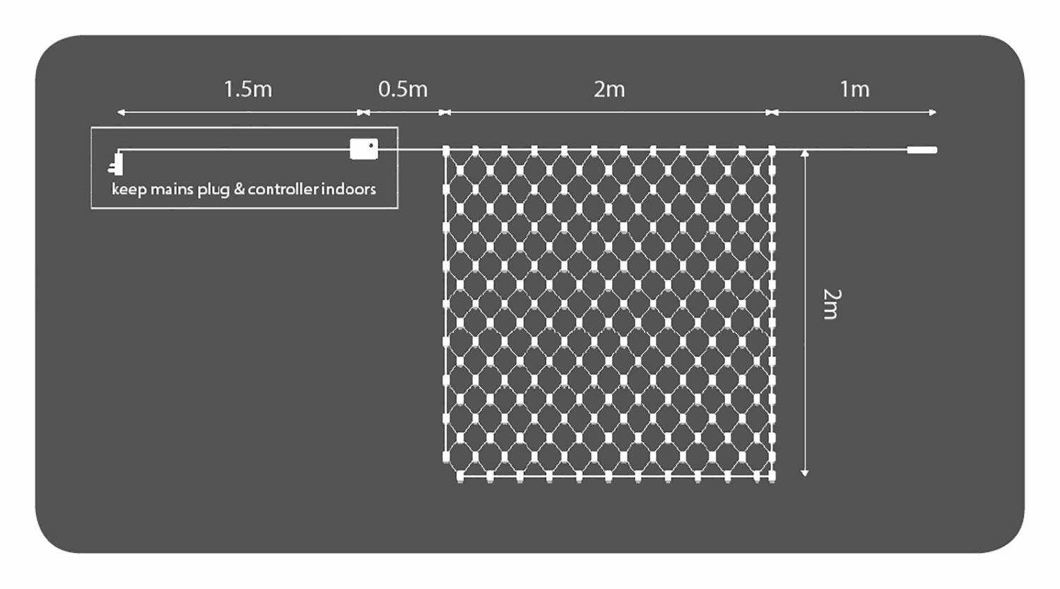LYYT 240 LED Net light WW w/Ctrl 155.577UK