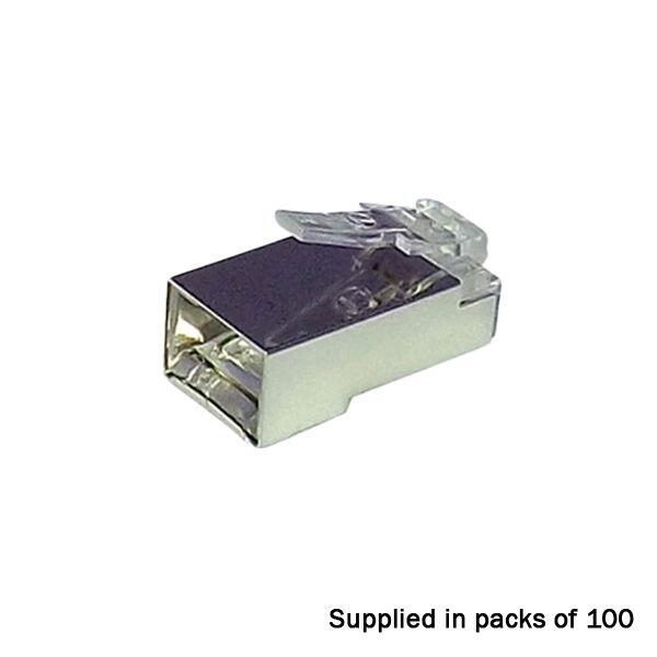 TUK CAT6 Speedy RJ45 Shielded Push Through Crimp Plugs Pack of 100