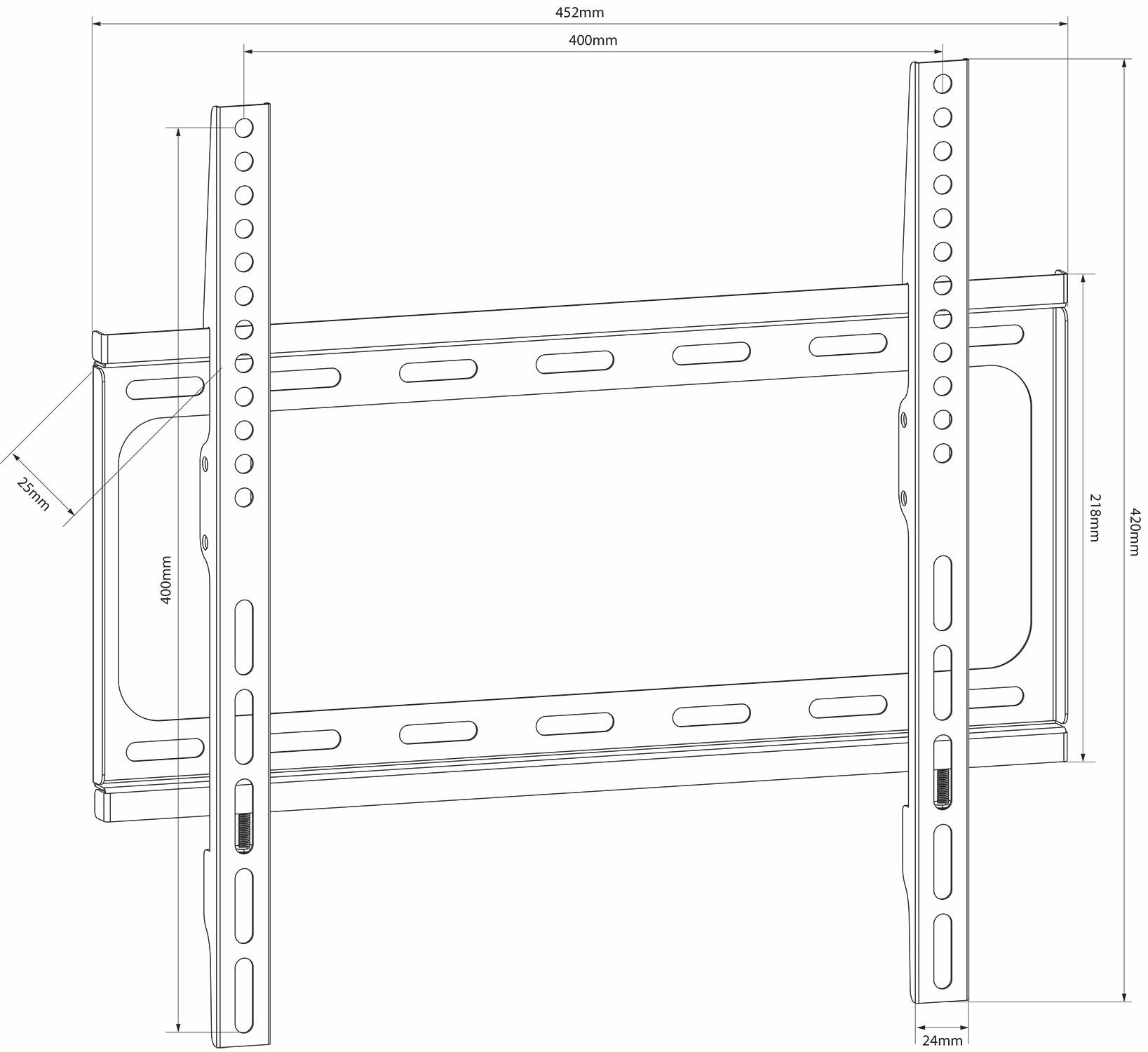AV:Link Standard TV/monitor fixed wall bracket VESA 400x400 26 - 55 - 129.541UK