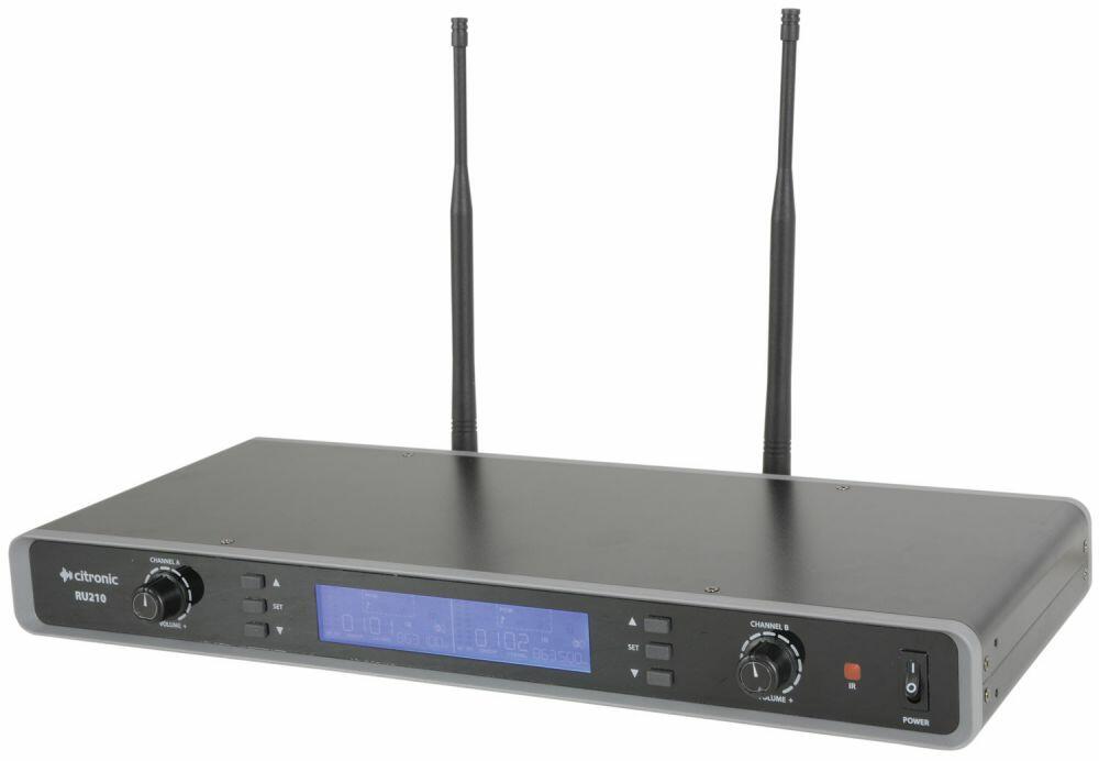 Citronic RU210H Tuneable Dual UHF Beltpack Microphone System 171.971UK
