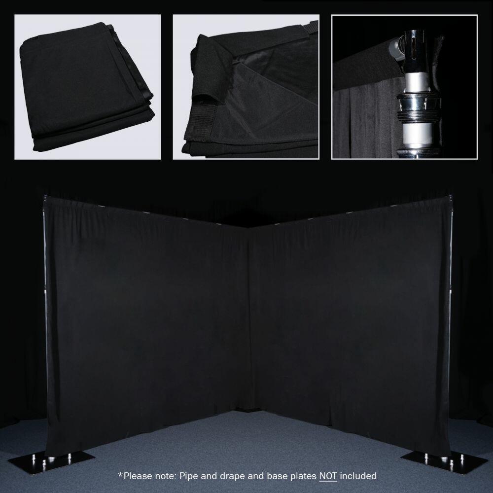 LEDJ Black Pipe and Drape Curtain, 3m x 1.2m, STAR70