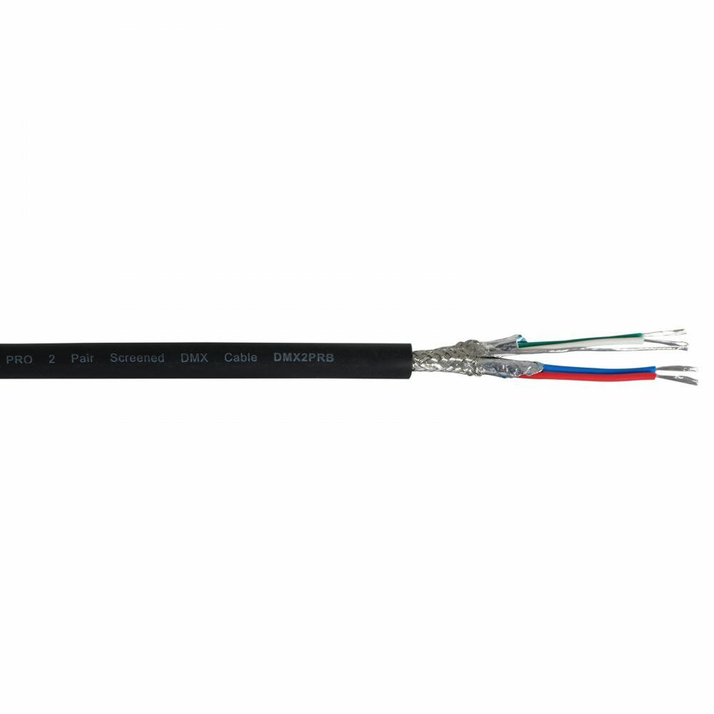 eLumen8 TOUR Screened 2 Pair DMX Cable DMX2PRB, Cut Length Black