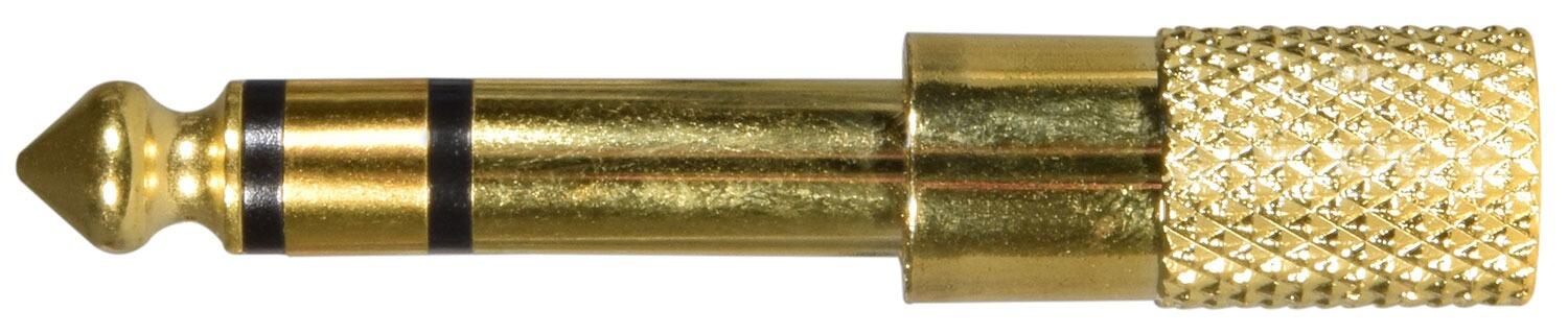 thumbnail image 2 of 6.3mm Stereo Jack Plug To 3.5mm Socket Adapter – Gold-Plated Coupling Connector 2 of 6