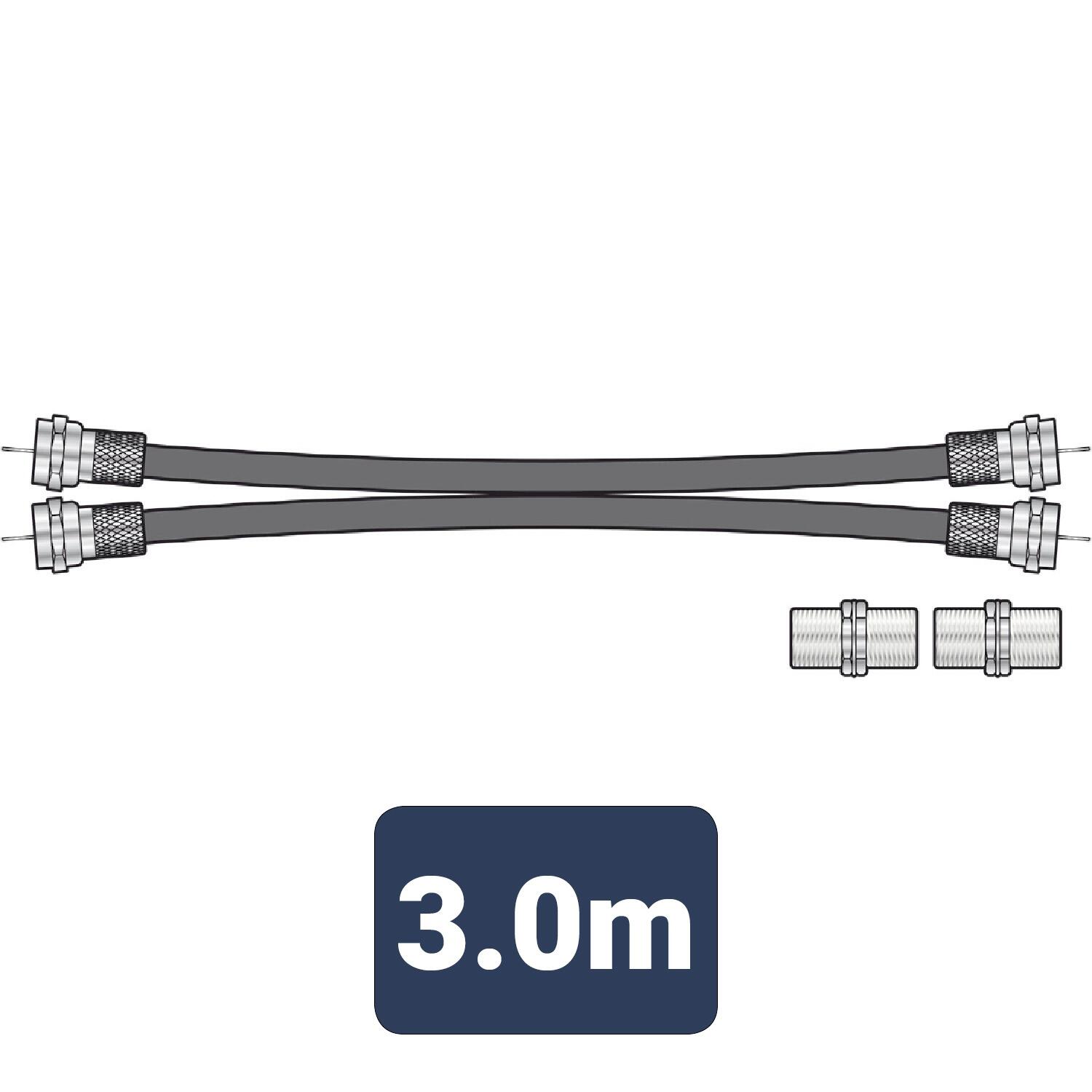 AV:Link Twin RG6 Satellite Ext Kit - 3 Metres - 112.023UK