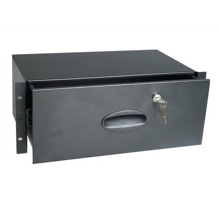 StageCore 19" 4U Rack Drawer with Lock (255mm deep) BLACK - (99041)