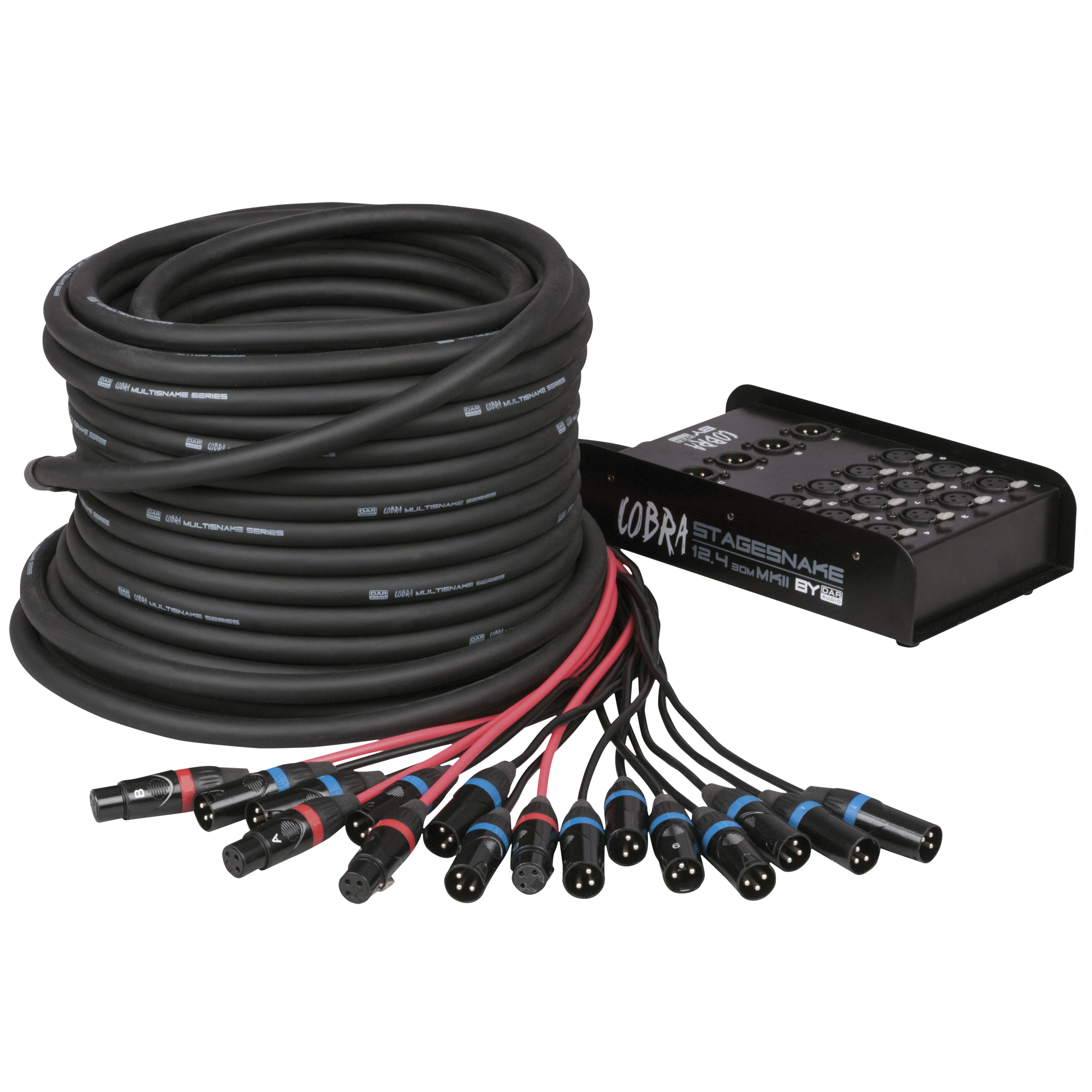 DAP CobraX 12/4 StageSnake - 12 Inputs / 4 Outputs - 30m