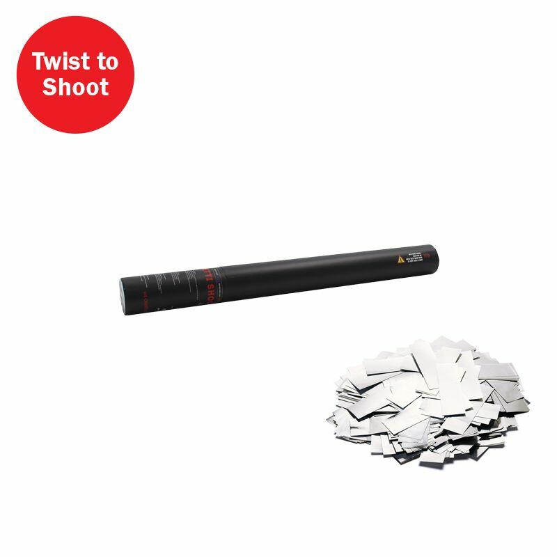 Equinox Handheld Confetti Cannon 50cm Silver Metallic