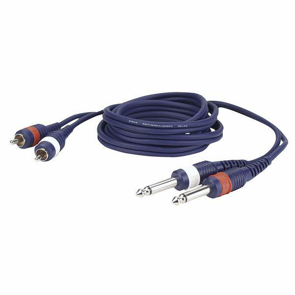 DAP 2 Mono Jack to 2 RCA 1,5mtr Line/Instrumentcable