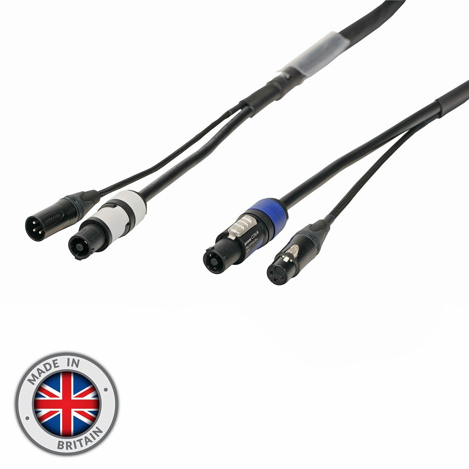 eLumen8 10m Combi 2.5mm Neutrik powerCON / 3-Pin DMX Lead