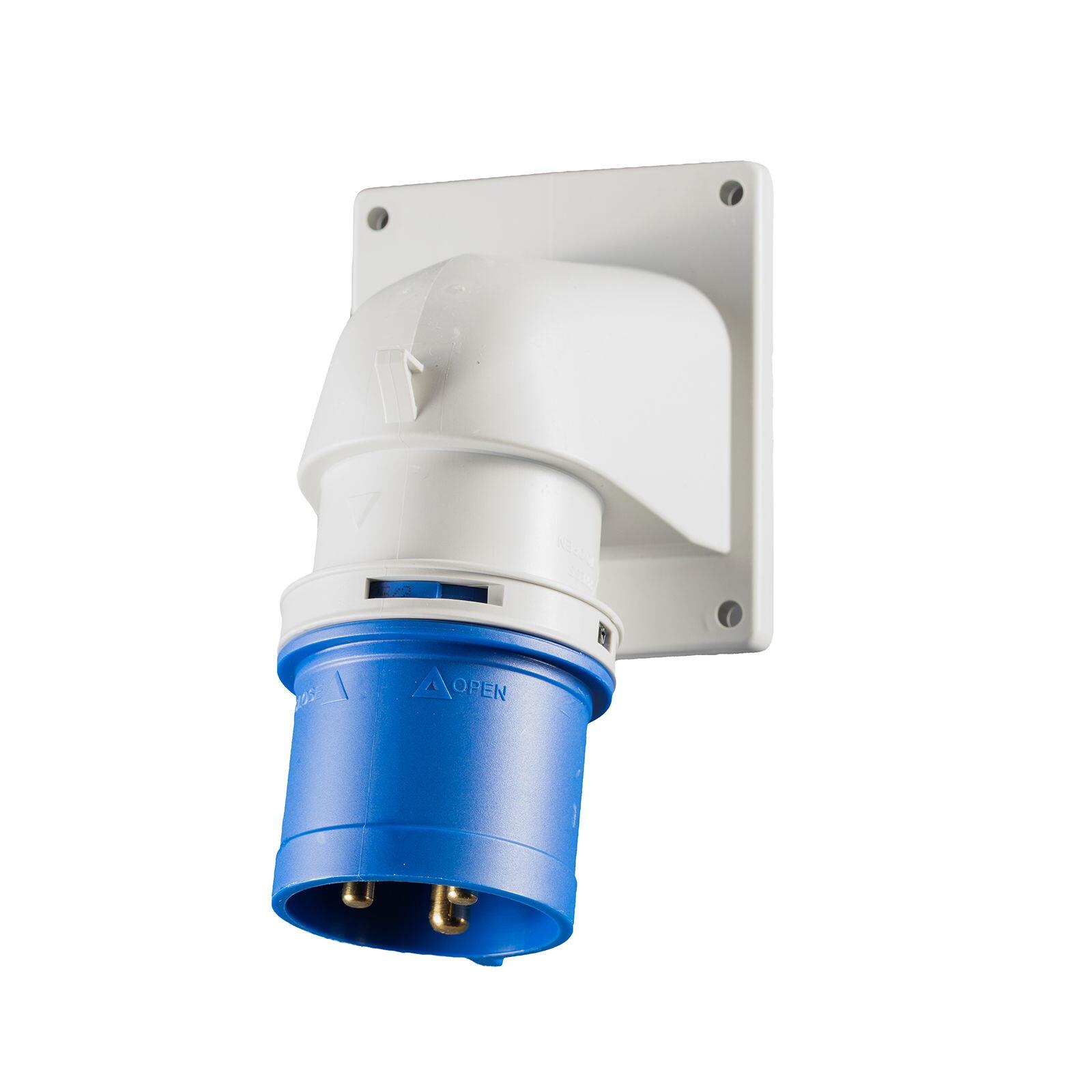 PCE 32A 230V 2P+E Flanged Angled Inlet 77723-6