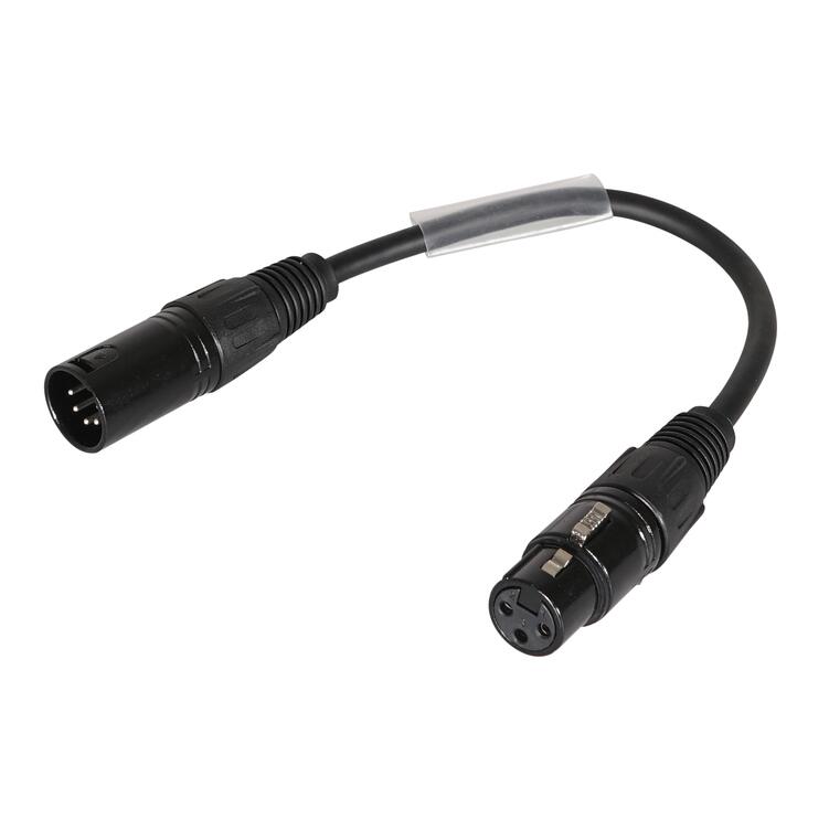 StageCore SCDMX5M-3F DMX Adaptor Cable, 5 Pin Male XLR 3 Pin Female XLR, Length 0.20m BLACK - (90547)
