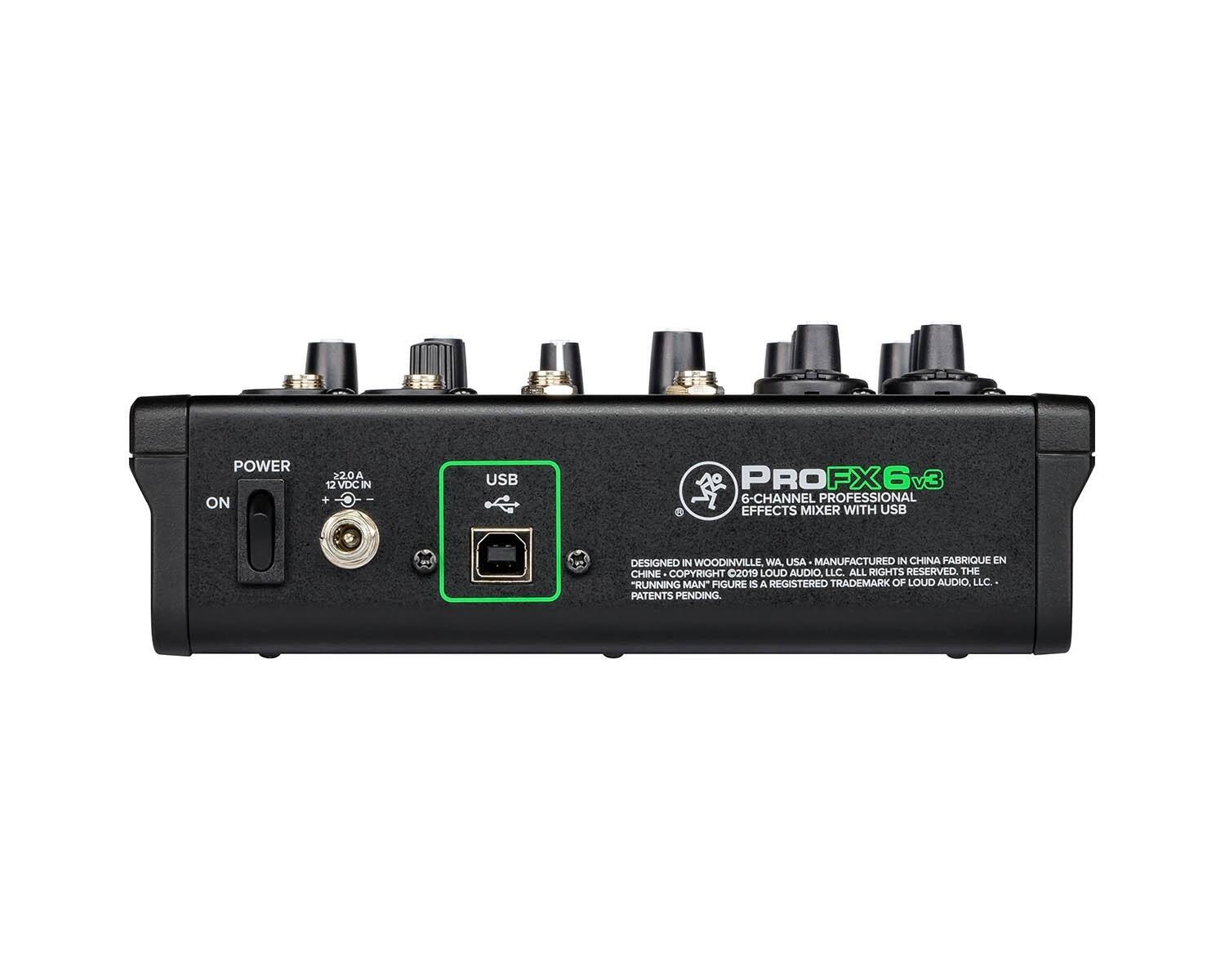 Mackie Rear Mackie ProFX6 v3 Audio Mixer, 6 Channel with Effects