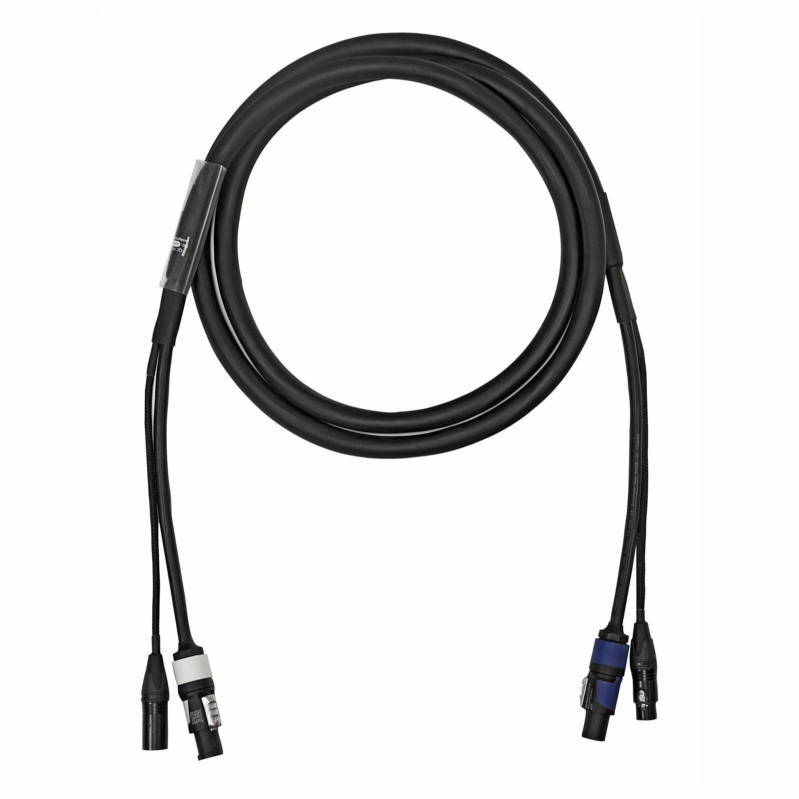 eLumen8 15m Combi 2.5mm Neutrik powerCON / 3-Pin DMX Lead - Coil