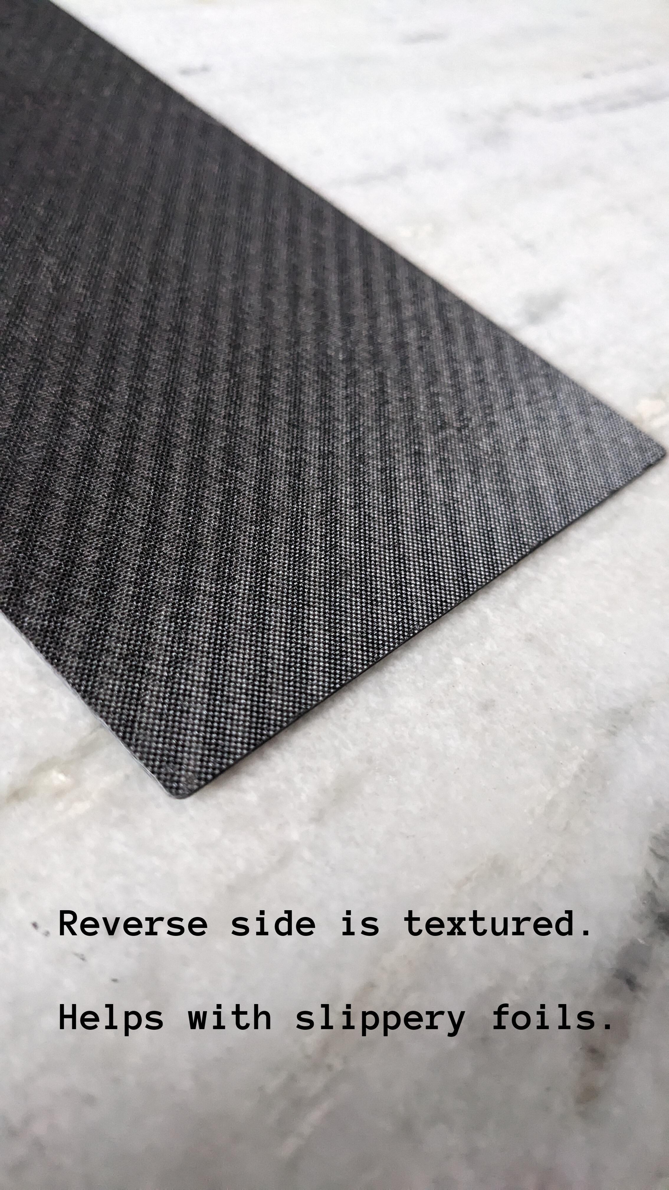 Wide Carbon Fibre Balayage Board. Long. Black Carbon.