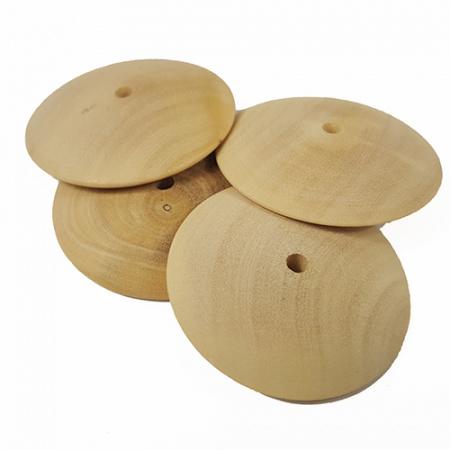 Hand Turned Domed Button Moulds No 119 (35mm) Wood x 4