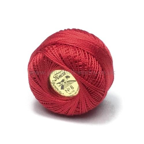 Finca Perle Cotton Ball - Size 8 - # 1490 (Dark Coral)