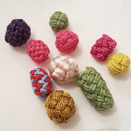 Knot buttons made with Gina-B's Button Knotting Tools