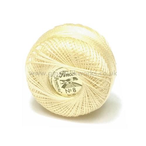 Finca Perle Cotton Ball - Size 8 - # 1211 (Lemon White)
