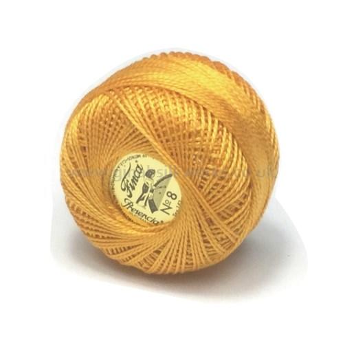 Finca Perle Cotton Ball - Size 8 - # 1227 (Yellow Orange)