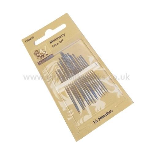 Millinery Needles - Qty 16 assorted - Size:3/9