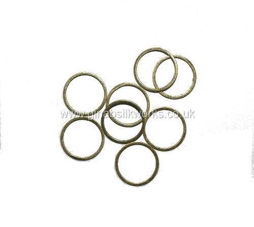 Ring Button Moulds No 40 (12mm) Antique bronze x 8 Fine flat edge