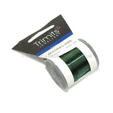 Coloured Beading Wire 28 Gauge - Green