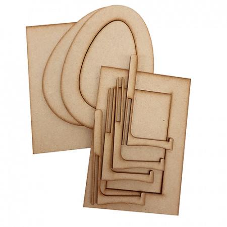 MDF frames with stands - 2 pack (oval & rectangle)
