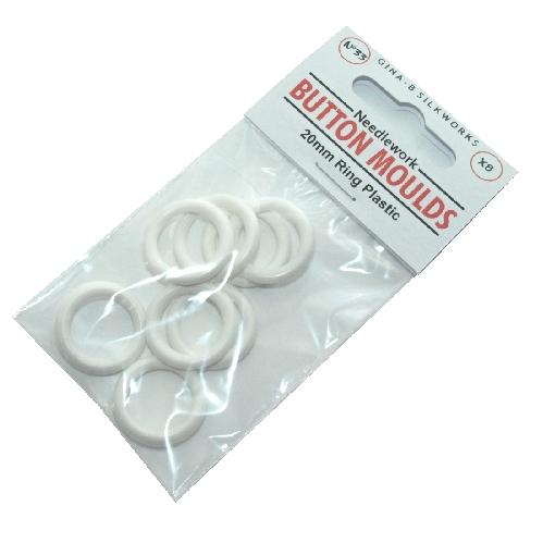Ring Button Moulds No 33 (20mm) Plastic x 8