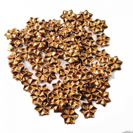 Metal Flower/Star Sequins - Old Gold - 9mm - 10g
