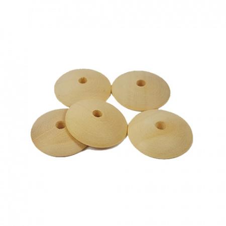 Hand Turned Domed Button Moulds No 116 (15mm) Wood x 5