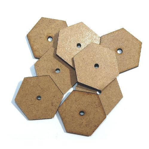Hexagon Button Moulds No 11 (25mm) MDF x 8