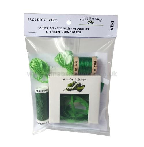 Silk Ribbon Creative Pack form Au Ver a Soie - Green