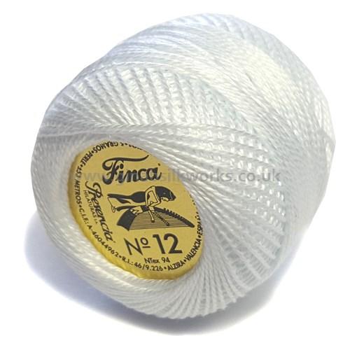 Finca Perle Cotton Ball - Size 12 - # 0001 (Blue White)