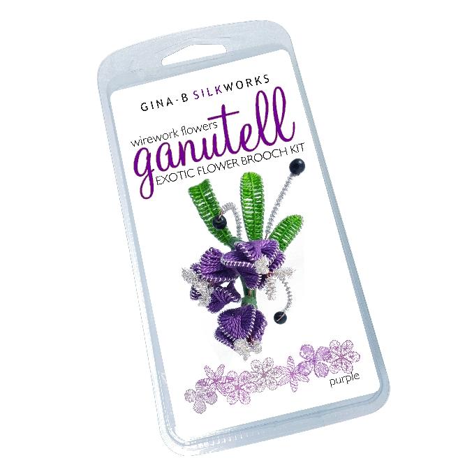 Ganutell Exotic Flower Brooch Kit - Purple