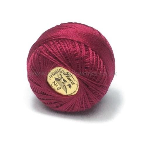 Finca Perle Cotton Ball - Size 8 - # 1906 (Plum Red)