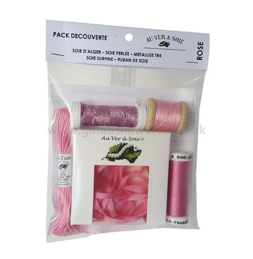 Silk Ribbon Creative Pack form Au Ver a Soie - Pink (Rose)