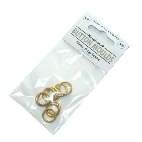 Ring Button Moulds No 29 (13mm) Brass x 10