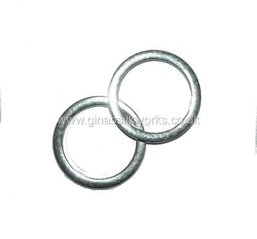 Ring Button Moulds No 38 (33mm) Silver Tone Zinc Alloy x 2 Flat edge