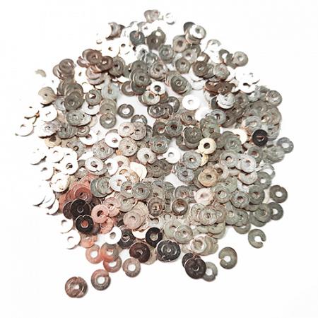 Metal Sequins / Spangles - Silver - 3mm - 10g