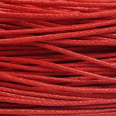 Waxed cotton cord - 1mm - Red