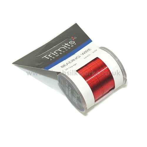 Coloured Beading Wire 28 Gauge - Red