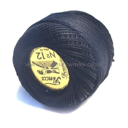 Finca Perle Cotton Ball - Size 12 - # 0007 (Black)