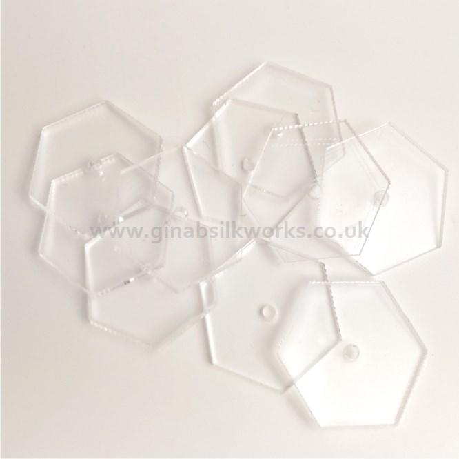 Hexagon Button Moulds No 10 (20mm) Acrylic x 10