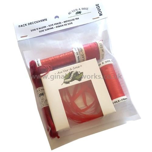 Silk Ribbon Creative Pack form Au Ver a Soie - Red