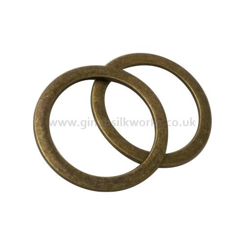 Ring Button Moulds No 49 (33mm) Bronze x 2 Flat edge