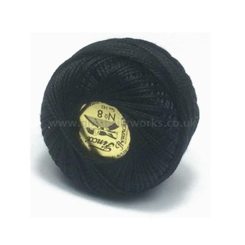Finca Perle Cotton Ball - Size 8 - # 0007 (Black)