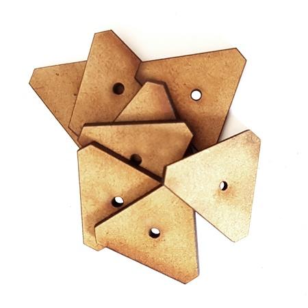 Trimmed Triangle Button Moulds No 88 (25mm) MDF x 8