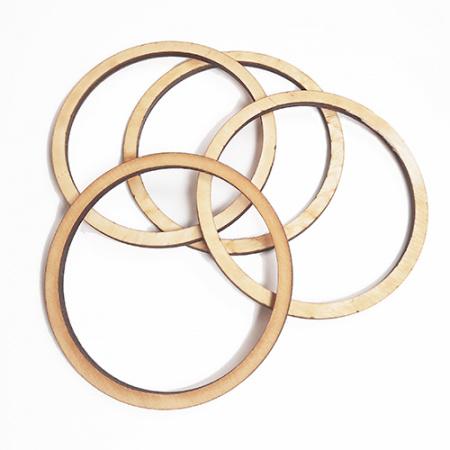 Large Wood Button Rings - 62mm x 4