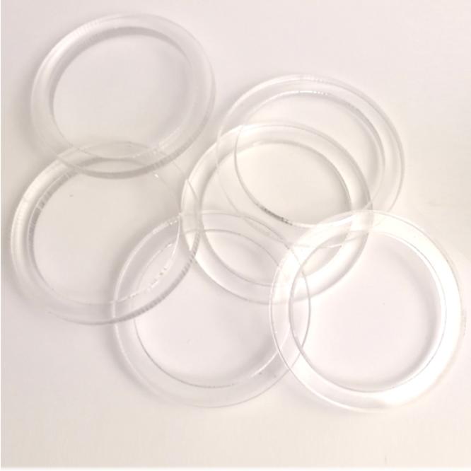 Ring Button Moulds No 70 (27mm) Acrylic x 6 Flat edge